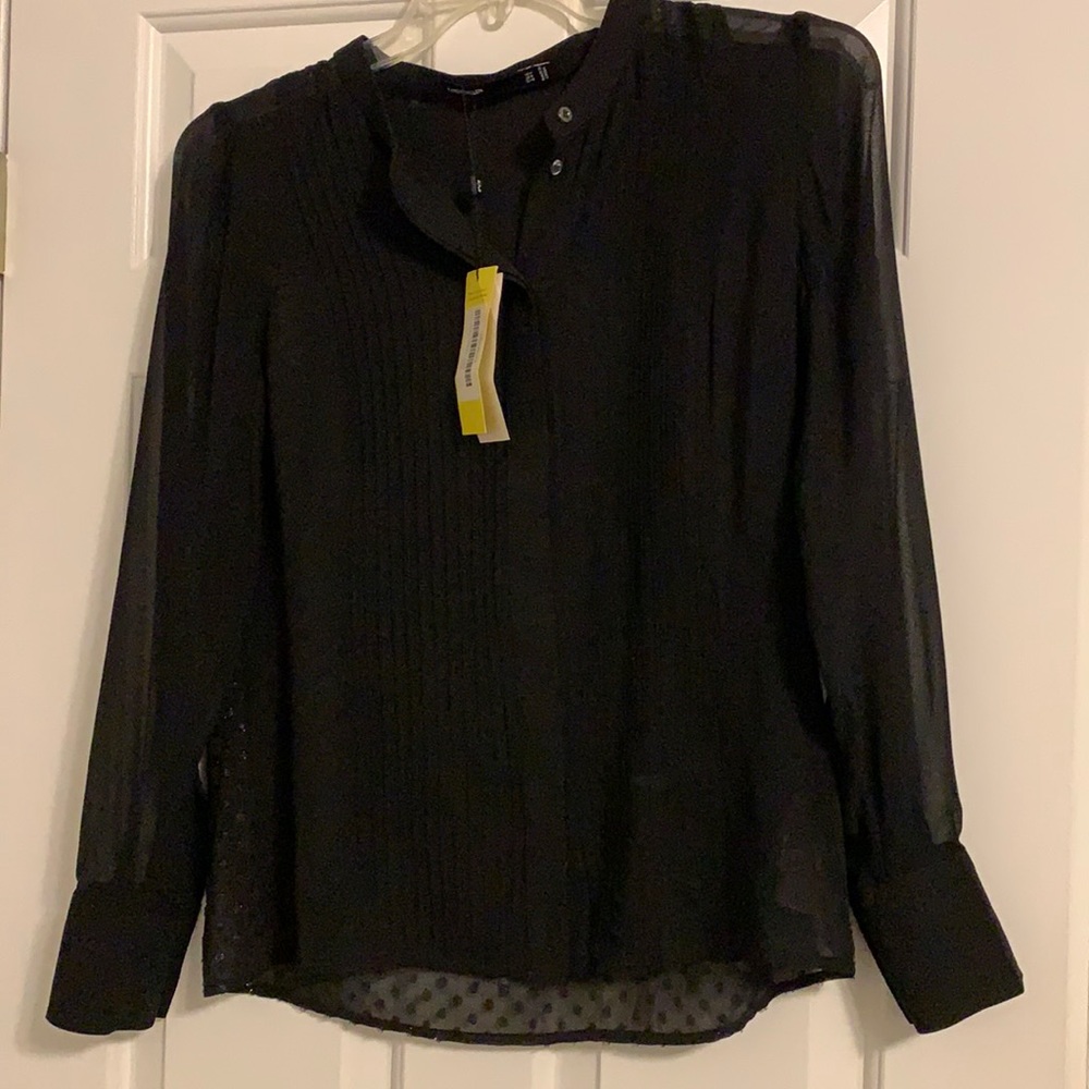 Karen Millen Sheer Pintuck Shirt